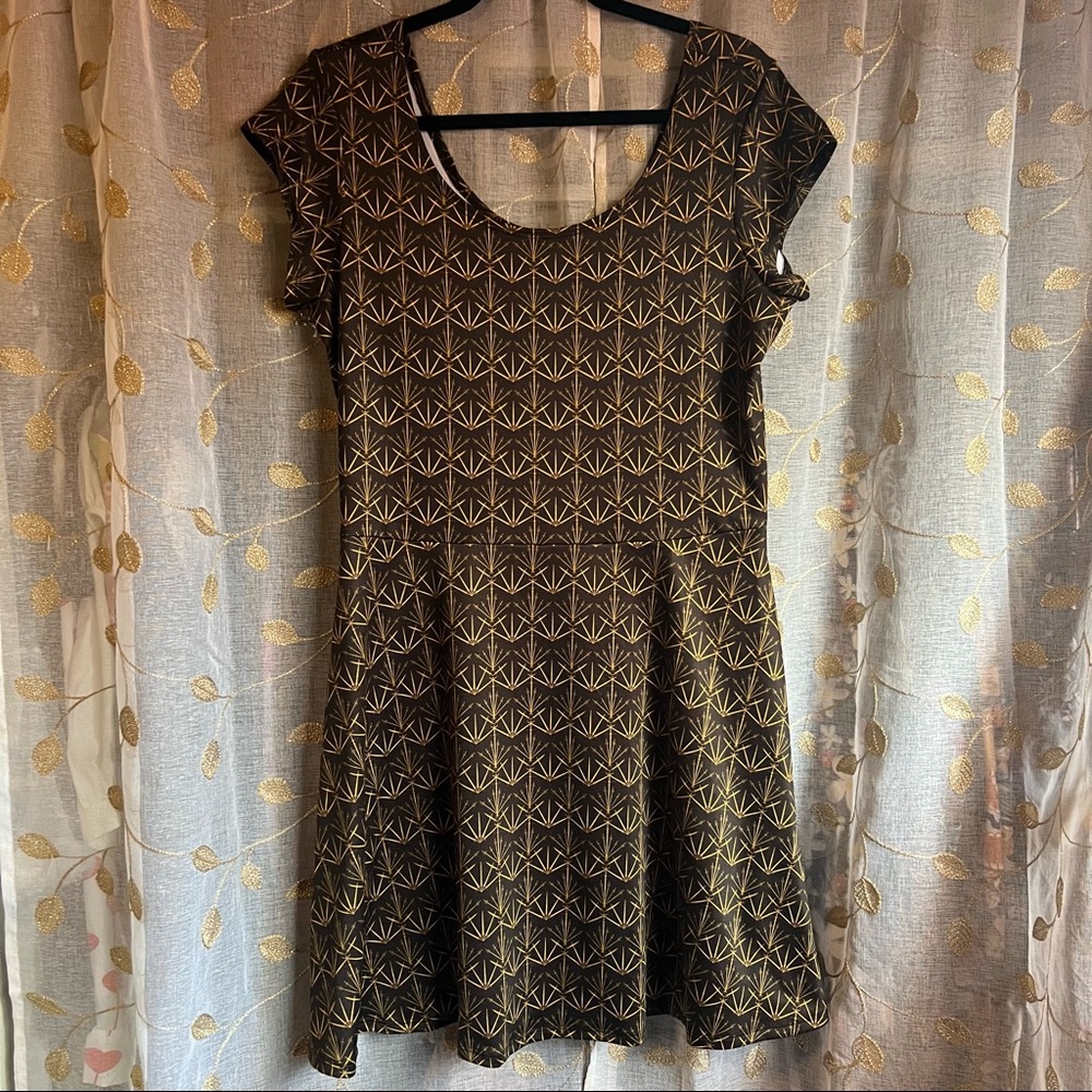 Cap Sleeve Damask Fencing Swords Skater Dress by Lorica Clothing